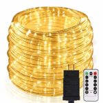 B-right LED Rope Lights, 72ft 336 LED String Lights Plug in 8 Modes Dimmable Waterproof Indoor/Outdoor Rope String Lights for Party Patio Garden Tree Decor, ETL-Listed, Warm White with Remote Control