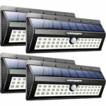 URPOWER Solar Lights, 44 LED Waterproof Motion Sensor Lights Outdoor Wireless Solar Powered Wall Light Motion Activated Auto On/Off Solar Security Lights Outdoor for Patio Deck Yard Cool White 4 Pack