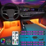 Govee Car Interior Lights with Remote and Control Box, Upgraded 2-in-1 Design Interior Car LED Lights with 32 Colors, 48 LEDs Lighting Kit Sync to Music with Super Length Wires for Various Car, DC 12V