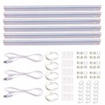 [6-Pack] LED Grow Light Strips for Plants 2FT, 60W (6 x 10W) t5 High Output Integrated Fixture Extendable 24 Inches Grow Lights for Greenhouse, Plant Grow Shelf, Easy Installation
