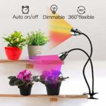 LED Grow Light for Indoor Plants,Full Spectrum Dual Head Desk Clip Plant Light for Seedling Blooming,Adjustable Gooseneck & Timer Setting 3H/9H/12H