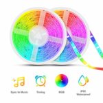Led Strip Lights Sync to Music, Tasmor 32.8ft 5050 RGB Light Color Changing with Music IP65 Waterproof LED Rope Light with Controller for Home, Room, Bar, Party