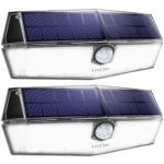 LITOM 200 LED Solar Lights Outdoor, 3 Optional Modes Wireless Motion Sensor Light with 270° Wide Angle, IP67 Waterproof, Easy-to-install Security Lights for Front Door, Yard, Garage, Deck, Porch-2Pack