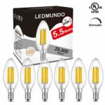 806lm Super Bright 4000K Dimmable LED Candelabra Bulb, 5.5W Natural Daylight White, E12 Bulb Equivalent Fully Dimmable LED Bulbs,UL Listed, no Flickering LED Light Bulb, 360 Degree Beam Angle, 6 Pack