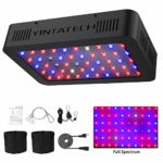 300W LED Grow Light Full Spectrum, with 60pcs Dual Chips LEDs, Adjustable Rope Hanger, Grow Bags, Daisy Chain Function Plant Growing Lamps for Hydroponic Greenhouse Indoor Plants Veg and Flower