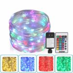 33Ft Outdoor Rope Lights, 100 LEDs Plug-in Color Changing Lights with Remote Waterproof String Lights Fairy Lights for Outdoor, Wedding, Party, Garden, Home Decor, 16 Colors Option