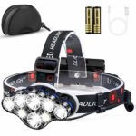 Headlamp, MOICO 13000 Lumen Brightest 8 LED Headlight Flashlight with White Red Lights, USB Rechargeable Waterproof Head Lamp, 8 Modes for Outdoor Camping Cycling Running Fishing