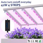 Grow lights 42W LED Plant Light Strips, MIXC 2019 Upgraded Version Growing Lamp with Timer 24 hours Cycling 5 Dimmable Levels Red/Yellow Full Spectrum for Plants Succulent Seedling with Gifts [4-Pack]