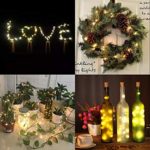Wine Bottle Lights with Cork, Warm White 6 Pack Battery Operated LED Cork Shape Silver Copper Wire Colorful Fairy Mini String Lights for DIY, Party, Decor, Christmas, Halloween,Wedding