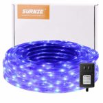 50ft Waterproof LED Strip Lights Kit, 12V Flat Flexible Blue Rope Light, SMD 2835, UL Listed Power Supply with Switch, IP65 Waterproof for Indoors and Outdoors, Length can be cut off
