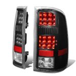 Black Housing Clear Lens Full LED Tail Lights Brake Lamps for GMC Sierra 1500 2500HD 3500HD 07-14