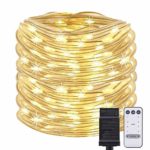 ANJAYLIA 66FT 200 LED Rope Lights Outdoor Plug in Fairy String Lights with Timer Remote Control Waterproof Rope Lighting for Outdoor, Party, Christmas, Garden, Patio, Wedding (Warm White)