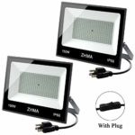 ZHMA 2 Pack 150W LED Work Lights, Outdoor Lighting Flood Light with Plug, IP66 Waterproof Spotlight, 6500K Super Bright White Light, Floodlight Fixture for Garage, Garden, yard, Shop, Basketball Court