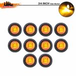 Meerkatt (Pack of 10) 3/4″ Inch Mini Round Amber LED Bullet Side Marker Clearance Lamp SMD Indicator Signal Light Waterproof Marine Bus RV Trailer Truck ATV with rubber grommets 12V DC Extra Bright