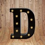 Light up Letters LED Marquee Letter Lights Sign for Night Light 26 Black Alphabet Light Up Wedding Birthday Party Battery Powered Christmas Lamp Home Bar Wall Mounted Decorative (Black Letter D)