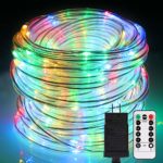 B-right LED Rope Lights, 72ft 336 LED String Lights Plug in 8 Modes Dimmable Waterproof Indoor/Outdoor Rope String Lights for Party Patio Garden Tree Decor, ETL-Listed, Multicolor with Remote Control