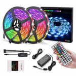 LED Strip Lights 32.8ft/10M,RGB 5050 LEDs Color Changing Full Kit, LED Rope Lights Flexible Tape Light Kit with 44 Keys RF Remote Controller and Power Supply, Mood Lighting Led Strips for Home Kitch