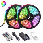LED Strip Lights, Attuosun 32.8ft/10M Waterproof IP65 RGB Light Strips, SMD5050 300Leds Color Changing Flexible Rope Lights Kit with 44 Keys IR Remote Controller and 12V Power Supply for Home, Party