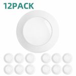 addlon 12 Pack 5/6 Inch LED Disk Light Flush Mount Downlight Recessed Retrofit Ceiling Lights, Installs into Junction Box Or Recessed Can, 15W=120W，5000K Daylight，1100LM，Dimmable，Energy Star&ETL