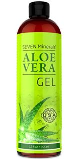 Organic Aloe Vera Gel with 100% Pure Aloe From Freshly Cut Aloe Plant, Not Powder – No Xanthan, So It Absorbs Rapidly With No Sticky Residue – Big 12 oz