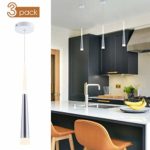 Modern Mini Island Pendant Light with Acrylic Shade LED Adjustable Cone Contemporary Pendant Lighting for Kitchen Island Dining Room Living Room Bar Warm White 3000K Aluminum 3 Pack by Bewamf