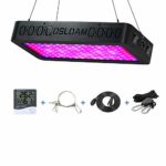 Grow Light OSLOAM Newest 1200W LED Plant Grow Light Full Spectrum Double Switch Plant Light for Indoor Plants Veg and Flower, with Thermometer Humidity Monitor Adjustable Rope (1200W Full Spectrum)