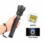 Telescopic USB Zoom Waterproof Camping Flashlight, 90000 Lumens Xhp70 Xhp50 Water Resistant Handheld LED Light Best Camping, Outdoor, Emergency, Everyday Flashlights (Battery not Included) (Xph70)