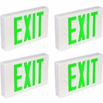 Hykolity LED Exit Sign Emergency Light Lighting Universal Mounting Double Face Green Letter with Battery Backup – 4 Pack