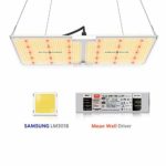 Spider Farmer SF-2000 LED Grow Light, with Samsung Chips LM301B & Dimmable Mean Well Driver, Full Spectrum 3000K 5000K 660nm 760nm IR for Indoor Plants (606pcs LEDs)