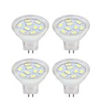 LED MR11 Light Bulbs 2W, 12V 20W Halogen Replacement, GU4 Bi-Pin Base, Daylight White 6000K (Pack of 4)