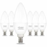 Type B Small Light Bulb Candelabra LED Light Bulb E12 Small Base 4000K Cool White – 60watt Equivalent,600LM,Non-Dimmable Candelabra Bulbs, Pack of 6 Comzler