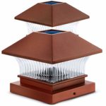 Home Zone Security Solar Post Cap Lights – Outdoor Solar Decorative Post Lights with No Wiring Required, Copper (2-Pack)