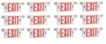 Ciata Ultra Bright LED Decorative Red Exit Sign & Emergency Light Combo with Battery Backup, 6-inch Red Letters (Pack of 12)