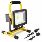 Dersoy 30W LED Work Light Rechargeable Portable Flood Light Emergency Light Security Lights Built-in Li-ion Batteries with Stand for Outdoor Lighting/Camping/Hiking/Fishing/Car Repairing