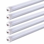 JESLED 8Ft LED Light Bulbs – 5000K Daylight, 3960Lumens,Single Pin Fa8 Base Dual-End Powered,Ballast Bypass,Frosted Cover,36W(75W Equivalent), T8/T10/T12 Fluorescent Replacement(20-Pack)