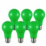 TORCHSTAR Army Green LED A19 Colored E26 Medium Base Light Bulb, 7W (50W Equiv.), 3 Years Warranty, 20,000hrs, Non-dimmable, Pack of 6