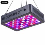 BLOOMSPECT Dimmable Series 600W LED Grow Light, Full Spectrum for Indoor Hydroponics Greenhouse Plants Veg and Bloom (60pcs 10W LEDs)