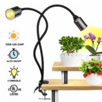 LED Grow Light for Indoor Plants – Relassy 75W Sunlike Full Spectrum Plants Lights 3/6/12H Timer CREE COB Grow Lamp – Dual Head Flexible Gooseneck – 5 Dimmable Lights for House Plants