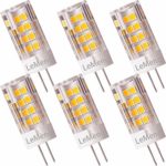LeMeng G4 LED Bulb 3.5W 2700K Warm White bi-pin T3 JC Type 12VAC/DC 20-35W Halogen Equivalent Non-dimmable Corn Light for RV, Boats,Landscape Path Step, Ceiling Cabinet Lighting 6-Pack