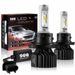 SEALIGHT H13/9008 LED Headlight Bulbs Dual High/Low Beam, X1 Series Xenon White 6000K 6000LM