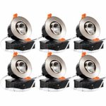 TORCHSTAR 6-Pack 3 Inch Gimbal LED Dimmable Recessed Light with J-Box, 7W (50W Eqv.) 500lm, Airtight, ETL/Energy Star/JA8/Title 24, CRI 90+, 3000K Warm White, 5 Years Warranty, Satin Nickel