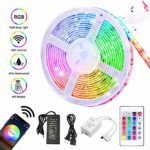 LED Strip Lights, SONATA Color Changing Rope Lights 16.4ft SMD 5050 RGB 300LEDLight Strips with WIFI Controller Sync to Music, IP65, 24 Keys IR Remote Controller and 12V Power Supply for Bedroom, Home