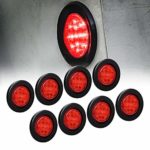 8PC 2.5″ Round 10 LED Light [2 in 1 Reflector] [Polycarbonate Reflector] [13 LEDs] [D.O.T. Certified] [2 Year Warranty] Side Marker Light for Trucks and Trailers – Red