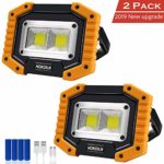 LED Work Light, HOKOILN 2 COB 30W 1500LM Rechargeable Work Light, LED Portable Waterproof LED Flood Lights for Outdoor Camping Hiking Emergency Car Repairing and Job Site Lighting (2 Pack)