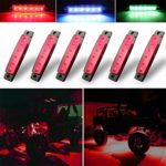 Botepon 6Pcs Led Rock Lights, led fender lights, Wheel Well Lights, Led Underglow Kit for Golf Cart, Jeep Wrangler, RZR, Offroad, F150, F250, Snowmobile (Red)