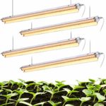 EAMATE White Light Full Spectrum LED Grow Light, 2-Row V-Shape T8 Integrated Growing Lamp Fixture, Grow Shop Light, with ON/Off Switch Plug and Play, Pack of 4 (42W x 4)