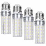 E26 led light bulb daylight white 15W Cylindrical Bulbs 6000K Candelabra Led Bulbs 1500 lumens 150 watt equivalent Non-Dimmable Decorative Candle Base Corn Led Lamp 4Pack