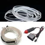 HomDSim 9.84ft/3m Auto Car Neon LED Panel Gap String Strip Light, Glowing Electroluminescent Wire/El Wire Lamp, Cold Strobing for Automotive Interior Car Decor Decorative Atmosphere,6mm Sewing Edge