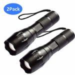 AUSPICE LED Flashlight, Tactical Flashlight 5 Lights Modes, Ultra-bright Zoom Function and IP65 Waterproof Handheld Flashlights, 18650 Bright Flashlight Perfect for Camping, Hiking & Daily Using