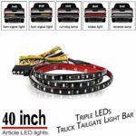 Ricoy 40inch Triple-Row with Amber Sequential Turn Signal LED Truck Tailgate Light Bar Strip, Super Bright LED- Red/White Reverse Stop Turn Signal Running for Pickups, SUV, RV, Trailer